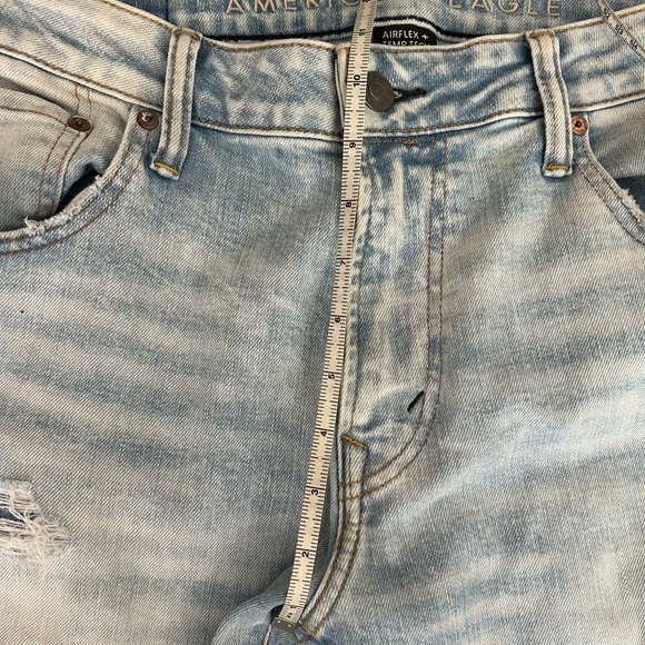 American Eagle Outfitters Lt Blue Distressed Athletic Skinny Jeans Air Flex AEO - Picture 4 of 11